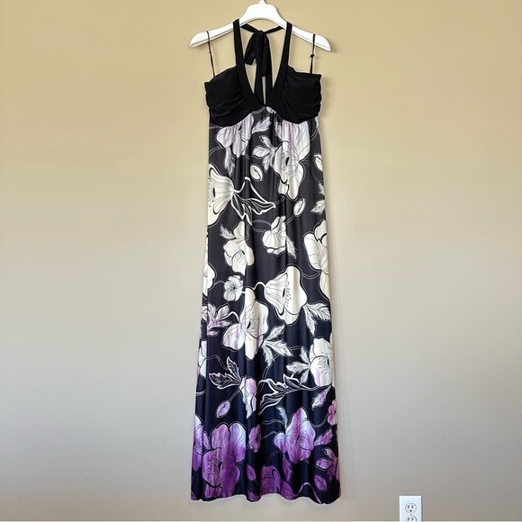 Wet Seal Dresses & Skirts - Vintage Y2K Women XL Wet Seal Maxi Dress Halter Tropical Floral 90’s Hawaiian